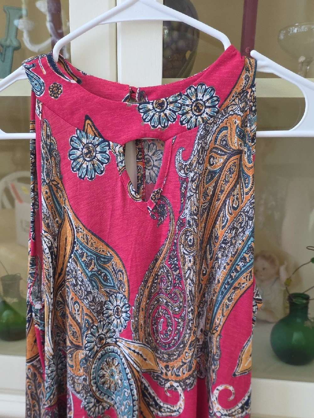 Printed Paisley Keyhole Dress